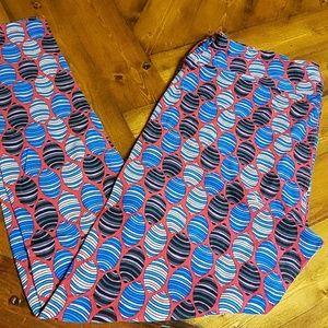 LuLaRoe leggings great condition red blue black